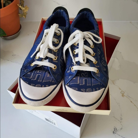 🔥🔥🔥 COACH SHOES 🔥🔥🔥 SIZE 9B, monogram fabric. Blue, sole monogram. - Picture 2 of 7